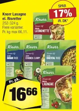 Calle Knorr Lasagne / Risetter tilbud
