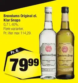 Calle Brøndums Original / Klar Snaps tilbud