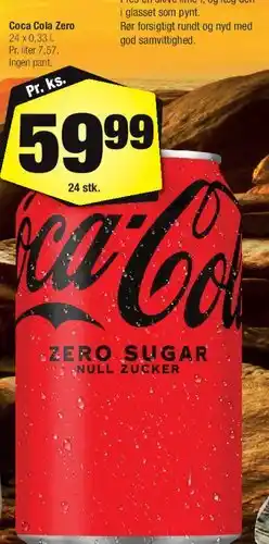 Calle Coca‑Cola Zero Sugar (24 x 0.33 l) tilbud