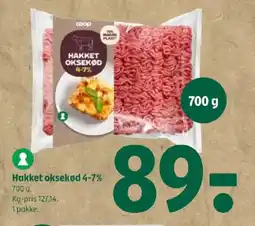 Coop 365 Hakket oksekød 4-7% tilbud