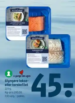 Coop 365 GLYNGØRE Lakse- eller torskefilet tilbud