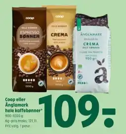 Coop 365 Coop eller änglamark hele kaffebønner tilbud