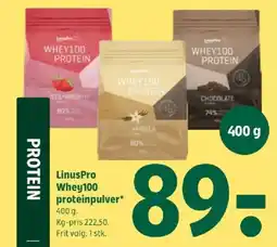 Coop 365 LINUSPRO Whey100 proteinpulver* tilbud