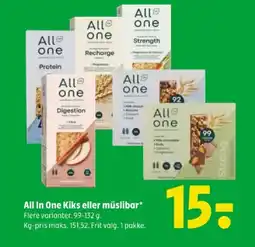 Coop 365 ALL IN ONE Kiks eller müslibar tilbud