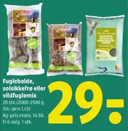 Coop 365 Fuglebolde, solsikkefrø eller vildfuglemix tilbud