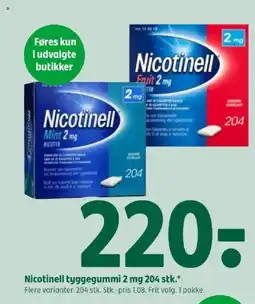 Coop 365 NICOTINELL Tyggegummi 2 mg 204 stk tilbud