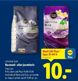 Lidl GOLDEN SUN Basmati- eller jasminris tilbud