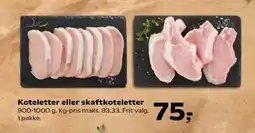 Kvickly Koteletter eller skaftkoteletter tilbud