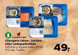 Kvickly GLYNGØRE Lakse-, torske- eller rødspættefilet tilbud