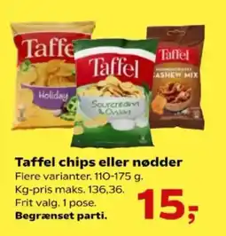 Kvickly TAFFEL Chips eller nødder tilbud