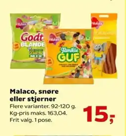 Kvickly MALACO Snøre eller stjerner tilbud