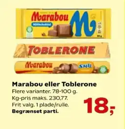 Kvickly Marabou eller toblerone tilbud