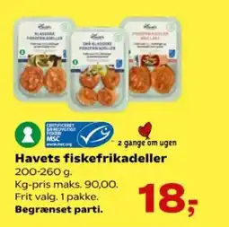 Kvickly HAVETS Fiskefrikadeller tilbud