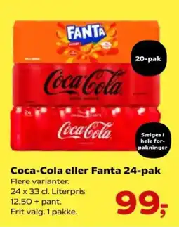 Kvickly Coca-cola eller fanta 24-pak tilbud