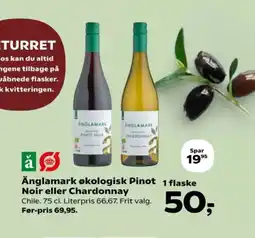 Kvickly ÄNGLAMARK Økologisk pinot 1 flaske noir eller chardonnay tilbud