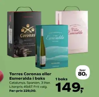Kvickly Torres coronas eller esmeralda i boks tilbud