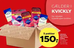 Kvickly Libresse, tena bind eller trusse- indlæg tilbud