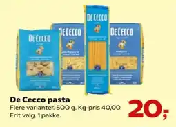 Kvickly DE CECCO Pasta tilbud