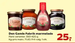 Kvickly DEN GAMLE FABRIK Marmelade tilbud