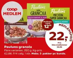 Kvickly PAULUNS Granola tilbud