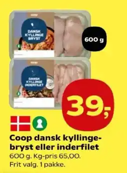 SuperBrugsen COOP Dansk kyllinge- bryst eller inderfilet tilbud