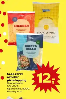 SuperBrugsen COOP Revet ost eller pizzatopping tilbud