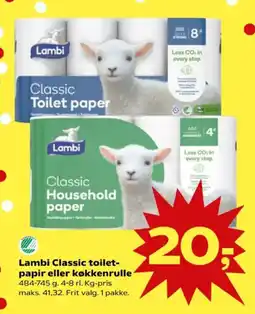 SuperBrugsen LAMBI Classic toilet- papir eller køkkenrulle tilbud