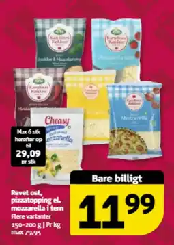 Løvbjerg Revet ost, pizzatopping el. mozzarella i tern flere vartanter tilbud