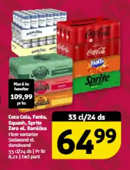 Løvbjerg Coca cola, fanta, squash, sprite zero el. ramlösa tilbud