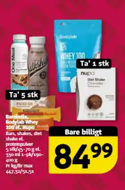 Løvbjerg Barebells, bodylab whey 100 el. nupo tilbud