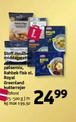 Løvbjerg STEFF Houlberg middagsretter biksemad el. pølsemix, rahbek fisk el. royal greenland kutterrejer tilbud