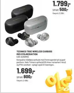 Panasonic Center TECHNICS TRUE WIRELESS EARBUDS MED STØJREDUKTION tilbud