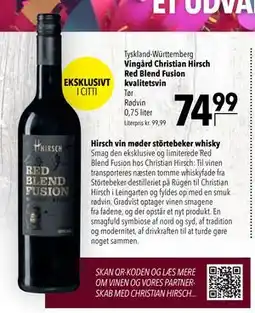 Citti Vingård Christian Hirsch Red Blend Fusion kvalitetsvin tilbud