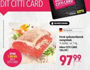 Citti Fersk sydamerikansk rumpsteak tilbud