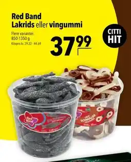 Citti Red Band Lakrids eller vingummi tilbud