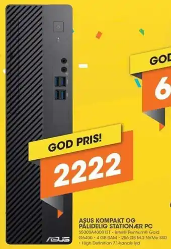 Expert Asus Kompakt Og Pålidelig Stationær PC S500SA400013T tilbud