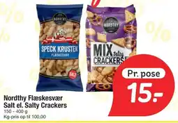 Fakta Tyskland NORDTHY Flæskesvær salt el. salty crackers tilbud
