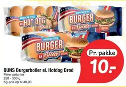 Fakta Tyskland BUNS Burgerboller el. hotdog brød tilbud
