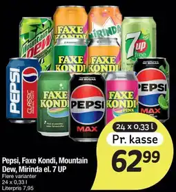 Fakta Tyskland Pepsi, faxe kondi, mountain dew, mirinda el. 7 up tilbud