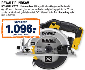 Stark Dewalt Rundsav DCS391N tilbud