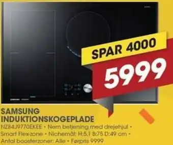 Punkt1 Samsung Induktionskogeplade NZ84J9770EKEE tilbud