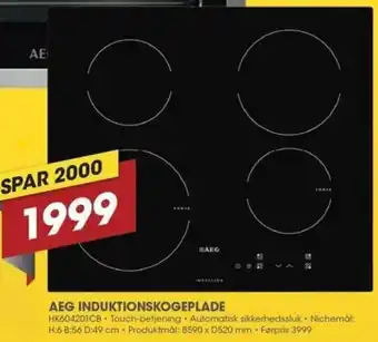 AEG Induktionskogeplade HK604201CB