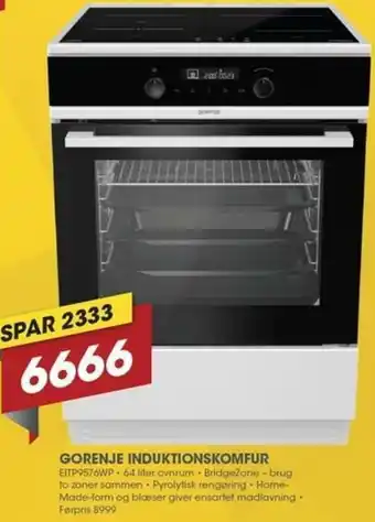 Punkt1 Gorenje Induktionskomfur EITP9576WP tilbud