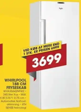 Punkt1 Whirlpool 188 Cm Fryseskab WVA35642NFW2 tilbud