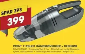 Point 112BLKIT Håndstøvsuger + Tilbehør