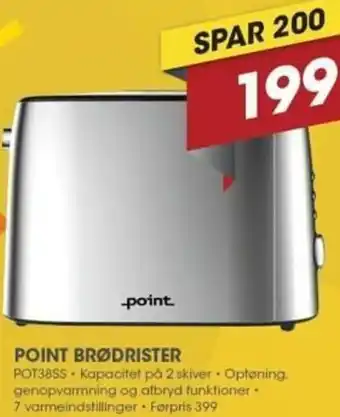 Punkt1 Point Brødrister POT38SS tilbud