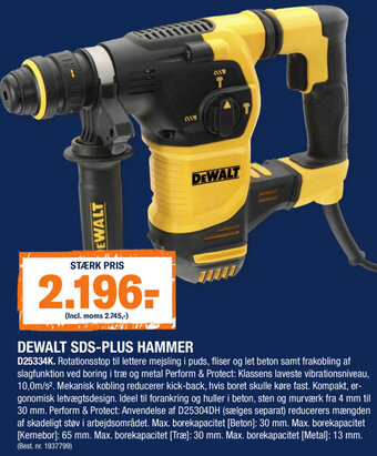 Stark Dewalt Sds Plus Hammer D25334K tilbud