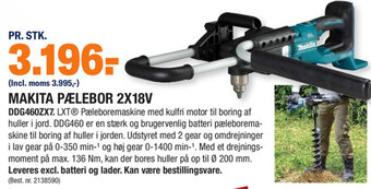 Stark Makita Pælebor 2X18V DDG460ZX7 tilbud