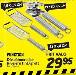 Din Isenkræmmer Dåseåbner eller Rivejern fint/groft tilbud