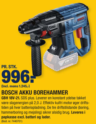 Stark Bosch Akku Borehammer GBH 18V-21 tilbud